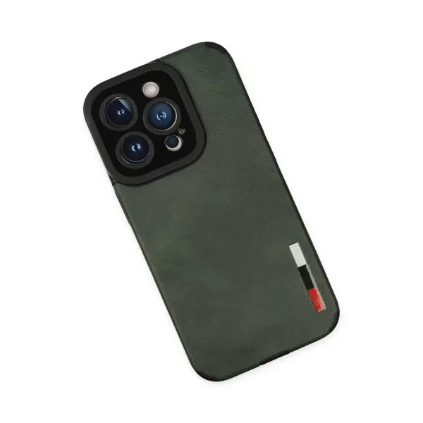 Apple İphone 14 Pro Max Kılıf Loop Deri Silikon - Yeşil