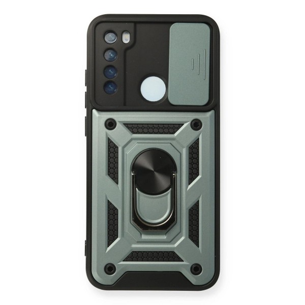 Xiaomi Redmi Note 8 Kılıf Pars Lens Yüzüklü Silikon - Yeşil