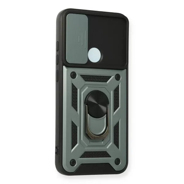 Xiaomi Redmi Note 8 Kılıf Pars Lens Yüzüklü Silikon - Yeşil
