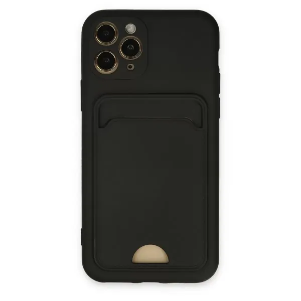 Apple İphone 11 Pro Kılıf Kelvin Kartvizitli Silikon - Siyah
