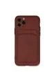 Apple İphone 11 Pro Kılıf Kelvin Kartvizitli Silikon - Bordo