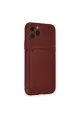 Apple İphone 11 Pro Kılıf Kelvin Kartvizitli Silikon - Bordo