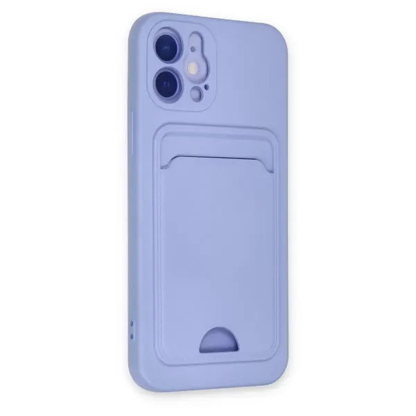 Apple İphone 12 Kılıf Kelvin Kartvizitli Silikon - Lila