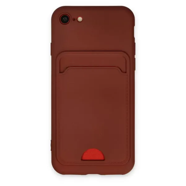 Apple İphone 7 Kılıf Kelvin Kartvizitli Silikon - Bordo