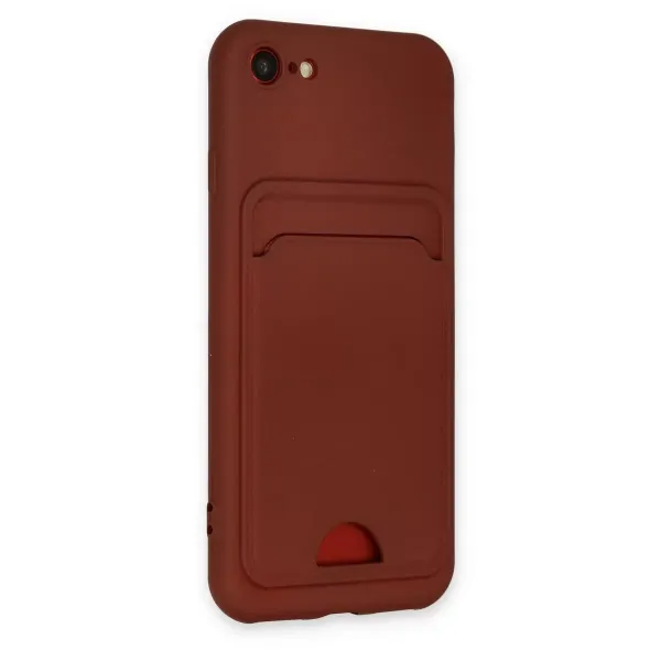 Apple İphone 7 Kılıf Kelvin Kartvizitli Silikon - Bordo