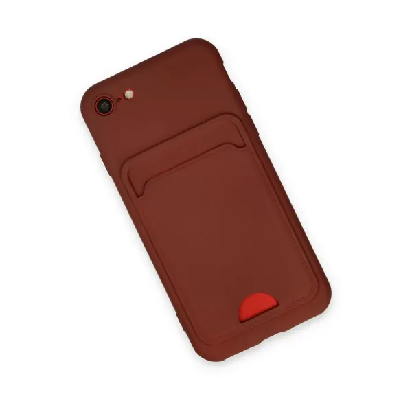 Apple İphone 7 Kılıf Kelvin Kartvizitli Silikon - Bordo