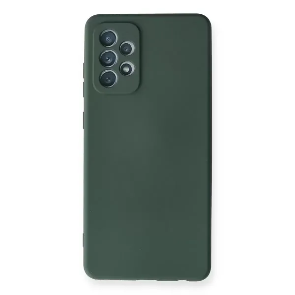 Samsung Galaxy A72 Kılıf Nano İçi Kadife Silikon - Koyu Yeşil