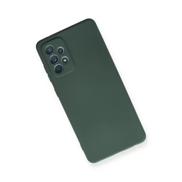Samsung Galaxy A72 Kılıf Nano İçi Kadife Silikon - Koyu Yeşil
