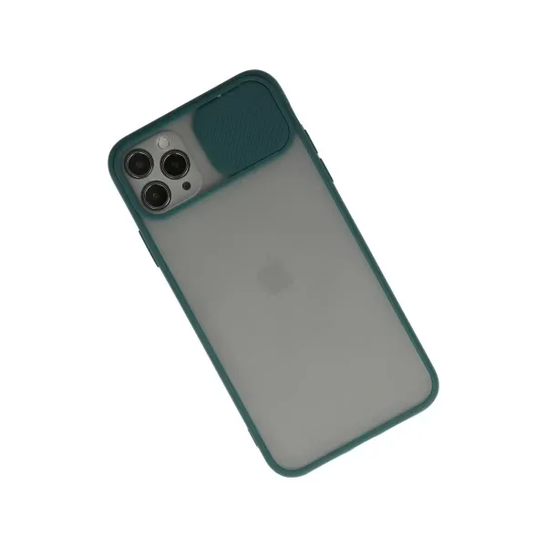 Apple İphone 11 Pro Kılıf Palm Buzlu Kamera Sürgülü Silikon - Yeşil