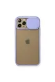 Apple İphone 11 Pro Kılıf Palm Buzlu Kamera Sürgülü Silikon - Lila