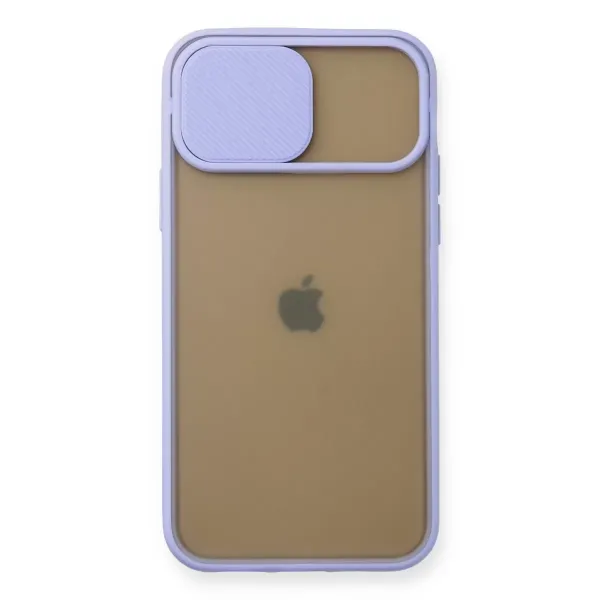 Apple İphone 11 Pro Kılıf Palm Buzlu Kamera Sürgülü Silikon - Lila