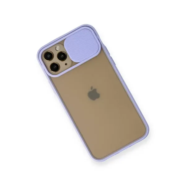 Apple İphone 11 Pro Kılıf Palm Buzlu Kamera Sürgülü Silikon - Lila