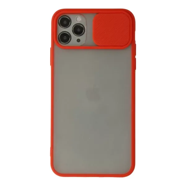 Apple İphone 11 Pro Kılıf Palm Buzlu Kamera Sürgülü Silikon - Kırmızı