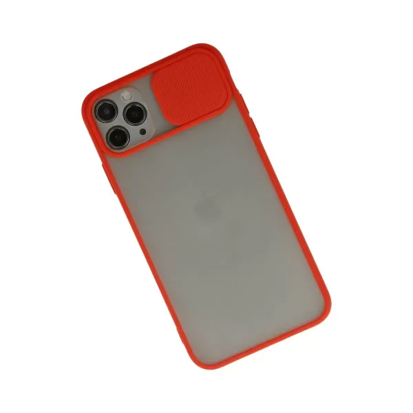 Apple İphone 11 Pro Kılıf Palm Buzlu Kamera Sürgülü Silikon - Kırmızı