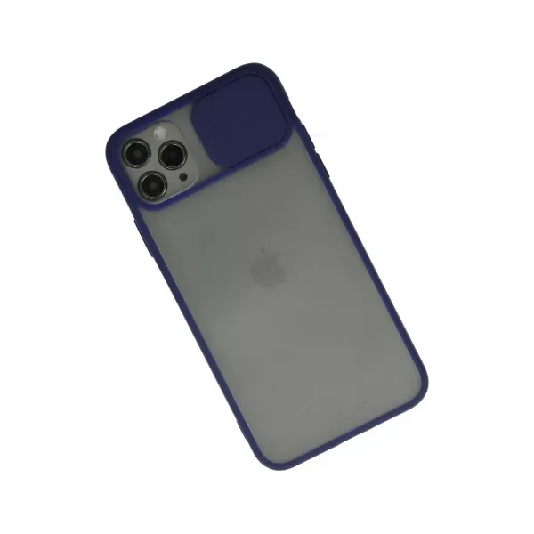 Apple İphone 11 Pro Kılıf Palm Buzlu Kamera Sürgülü Silikon - Lacivert