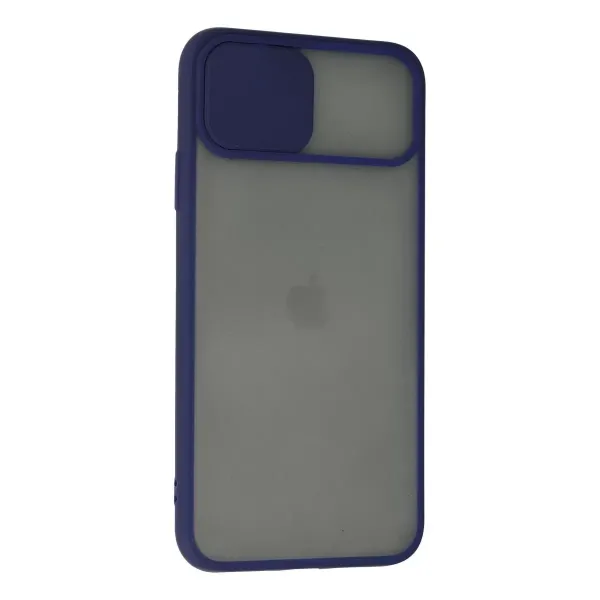 Apple İphone 11 Pro Kılıf Palm Buzlu Kamera Sürgülü Silikon - Lacivert