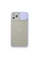 Apple İphone 11 Pro Max Kılıf Palm Buzlu Kamera Sürgülü Silikon - Lila
