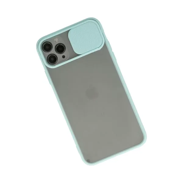 Apple İphone 11 Pro Max Kılıf Palm Buzlu Kamera Sürgülü Silikon - Turkuaz