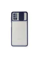 Samsung Galaxy M51 Kılıf Palm Buzlu Kamera Sürgülü Silikon - Lacivert