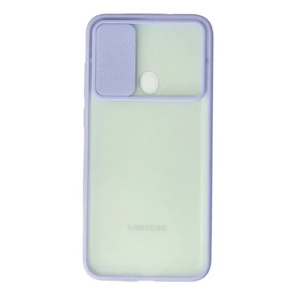 Samsung Galaxy A11 Kılıf Palm Buzlu Kamera Sürgülü Silikon - Lila