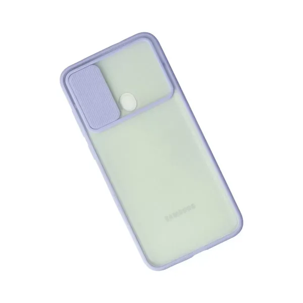 Samsung Galaxy A11 Kılıf Palm Buzlu Kamera Sürgülü Silikon - Lila