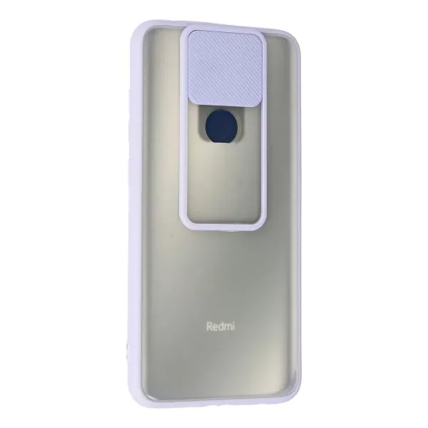 Xiaomi Redmi Note 9 Kılıf Palm Buzlu Kamera Sürgülü Silikon - Lila