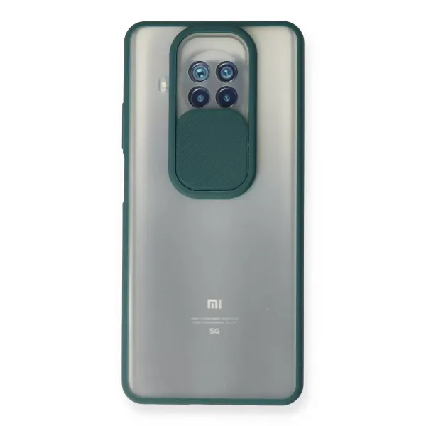 Xiaomi Mi 10t Lite Kılıf Palm Buzlu Kamera Sürgülü Silikon - Yeşil