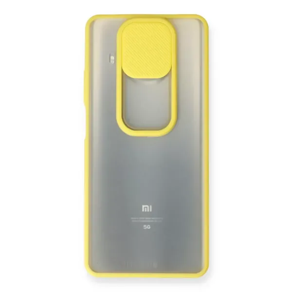 Xiaomi Mi 10t Lite Kılıf Palm Buzlu Kamera Sürgülü Silikon - Sarı