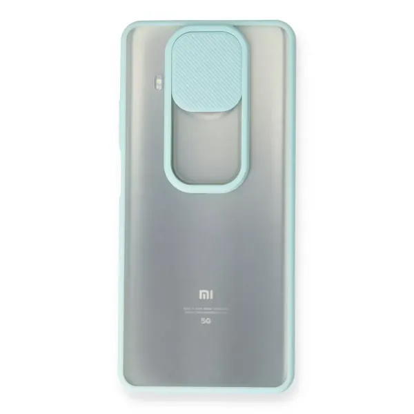 Xiaomi Mi 10t Lite Kılıf Palm Buzlu Kamera Sürgülü Silikon - Turkuaz