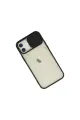 Apple İphone 12 Kılıf Palm Buzlu Kamera Sürgülü Silikon - Siyah