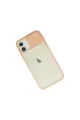 Apple İphone 12 Kılıf Palm Buzlu Kamera Sürgülü Silikon - Pembe