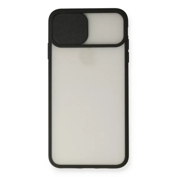 Apple İphone Xs Max Kılıf Palm Buzlu Kamera Sürgülü Silikon - Siyah