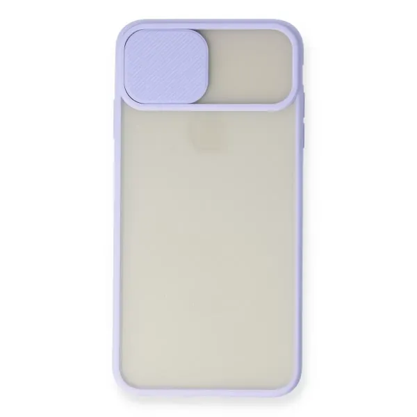 Apple İphone Xs Max Kılıf Palm Buzlu Kamera Sürgülü Silikon - Lila