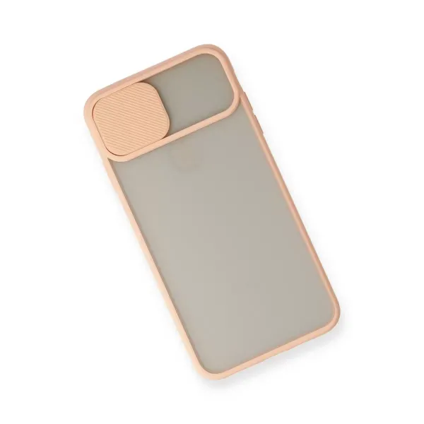 Apple İphone Xs Max Kılıf Palm Buzlu Kamera Sürgülü Silikon - Pembe