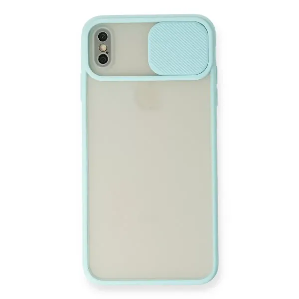 Apple İphone Xs Max Kılıf Palm Buzlu Kamera Sürgülü Silikon - Turkuaz