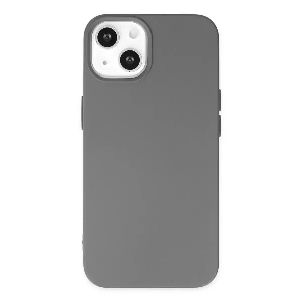 Apple İphone 14 Kılıf Nano İçi Kadife Silikon - Gri