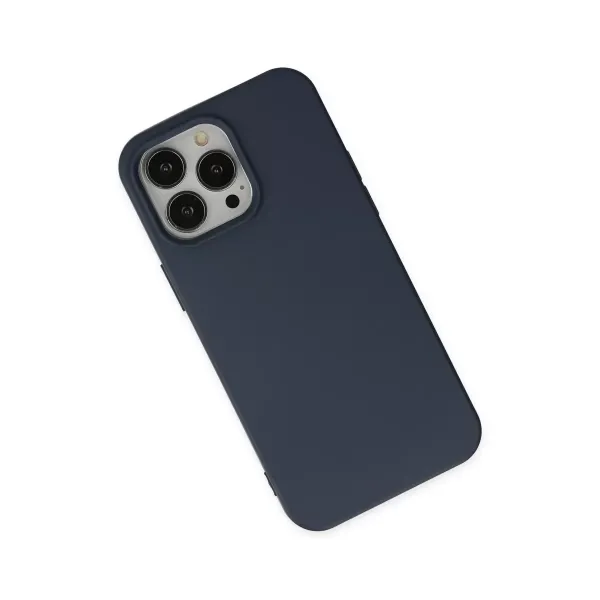 Apple İphone 14 Pro Kılıf Nano İçi Kadife Silikon - Lacivert