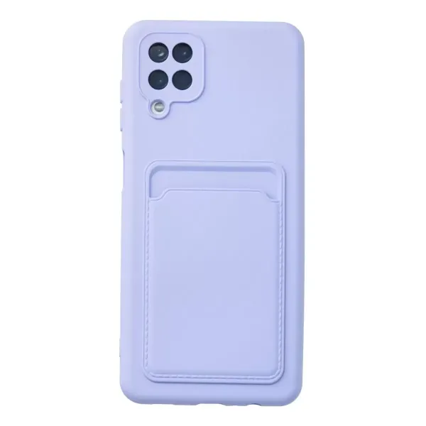 Samsung Galaxy A12 Kılıf Kelvin Kartvizitli Silikon - Lila