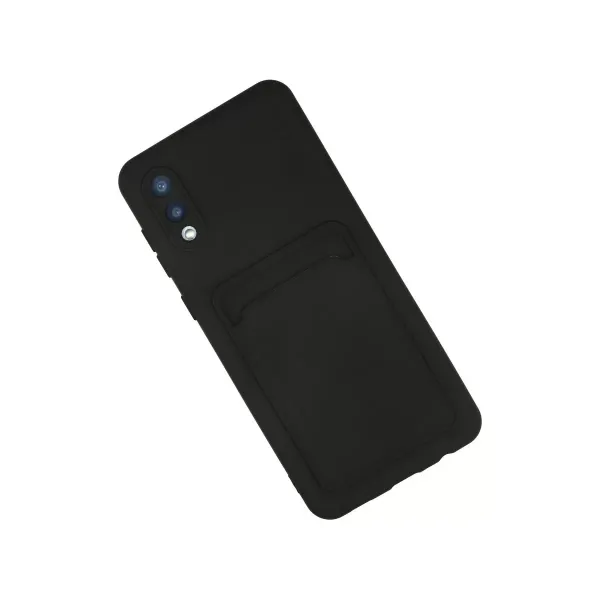 Samsung Galaxy A02 Kılıf Kelvin Kartvizitli Silikon - Siyah