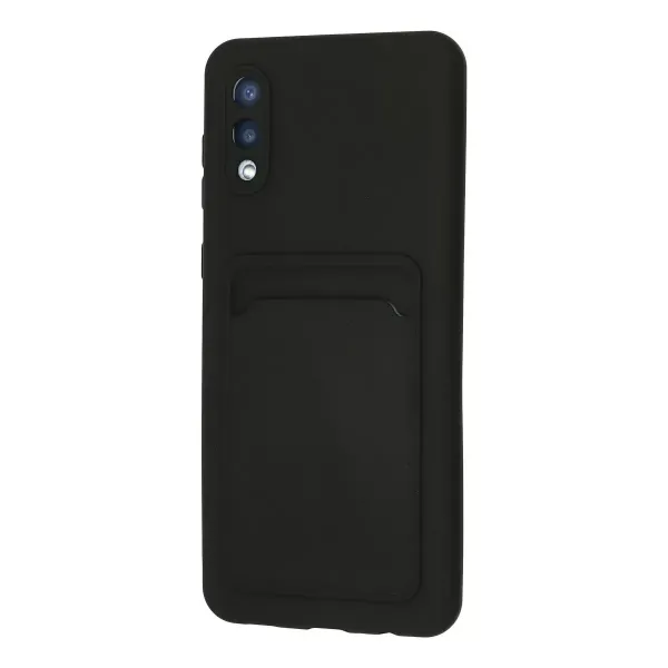 Samsung Galaxy A02 Kılıf Kelvin Kartvizitli Silikon - Siyah