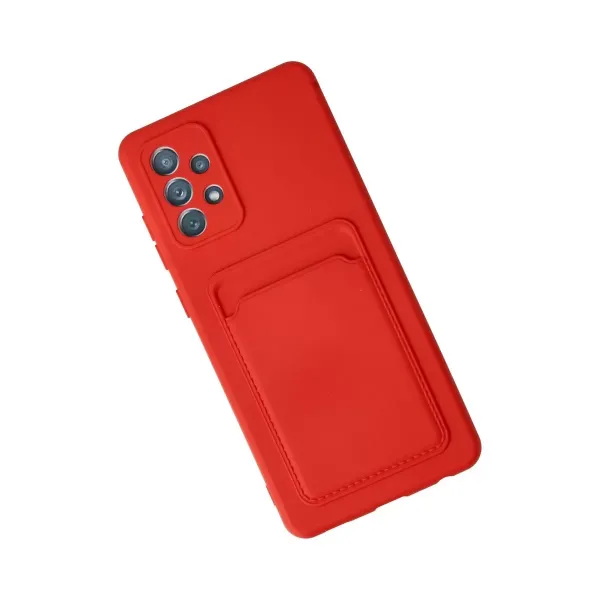Samsung Galaxy A32 Kılıf Kelvin Kartvizitli Silikon - Kırmızı