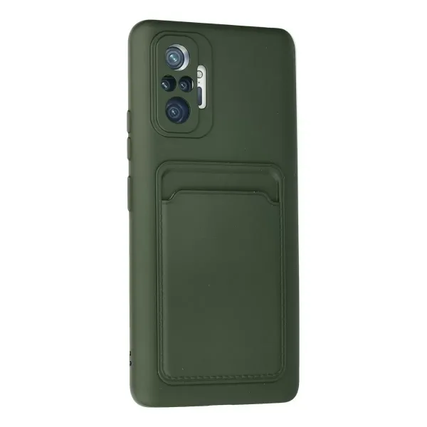 Xiaomi Redmi Note 10 Pro Kılıf Kelvin Kartvizitli Silikon - Koyu Yeşil