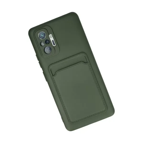 Xiaomi Redmi Note 10 Pro Kılıf Kelvin Kartvizitli Silikon - Koyu Yeşil