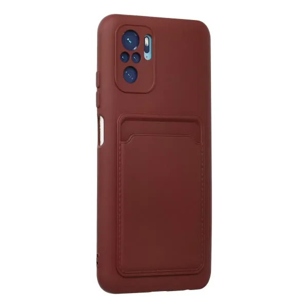 Xiaomi Redmi Note 10s Kılıf Kelvin Kartvizitli Silikon - Bordo