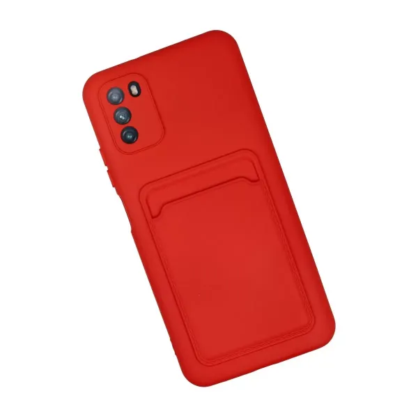 Xiaomi Pocophone M3 Kılıf Kelvin Kartvizitli Silikon - Kırmızı