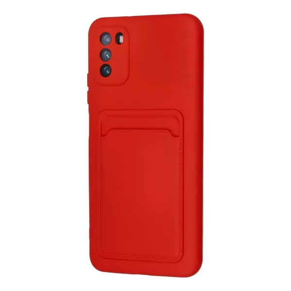 Xiaomi Pocophone M3 Kılıf Kelvin Kartvizitli Silikon - Kırmızı