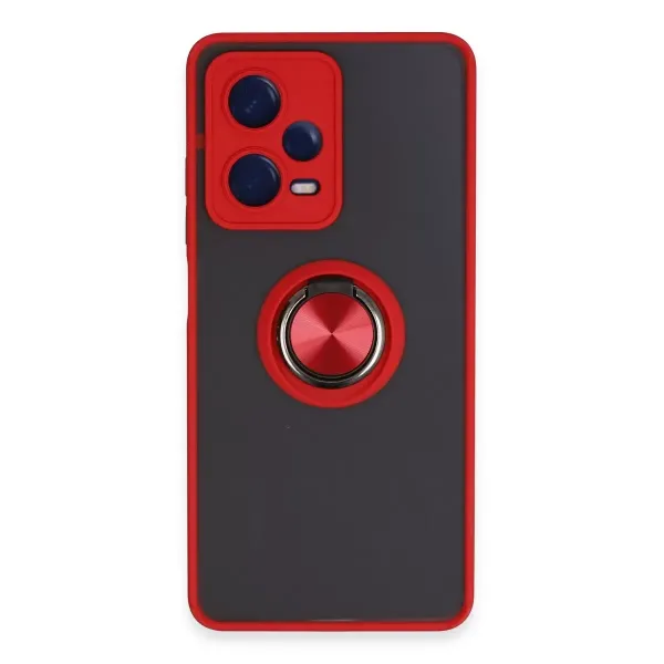 Xiaomi Redmi Note 12 Pro 5g Kılıf Montreal Yüzüklü Silikon Kapak - Kırmızı