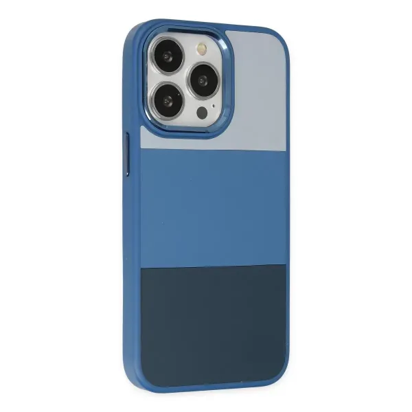 Apple İphone 14 Pro Max Kılıf King Kapak - Açık Mavi-lacivert