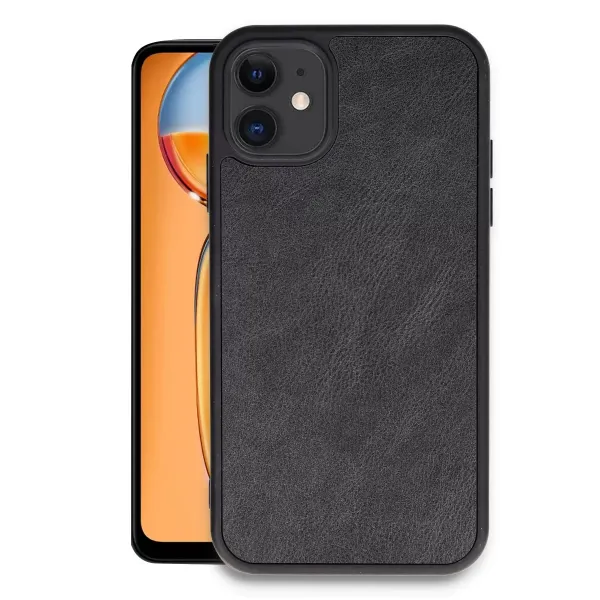 Apple İphone 11 Kılıf Aras Deri Kapak - Siyah