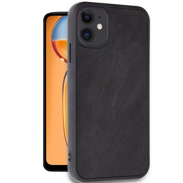Apple İphone 11 Kılıf Aras Deri Kapak - Siyah